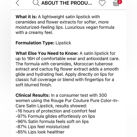 YSL ROUGE PUR COUTURE CARING SATIN LIPSTICK - Picture 8 of 10